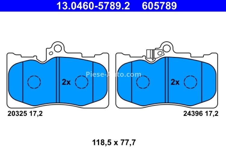 Set plăcuțe frână ATE, față , pentru: LEXUS GS, IS II, IS III, RC; TOYOTA MARK X II 2.0-4.6 04.05-