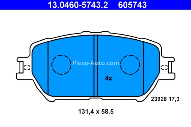 Set plăcuțe frână ATE, față , pentru: LEXUS IS II; TOYOTA CAMRY, MARK X I, WISH 1.8-3.3 08.01-03.13