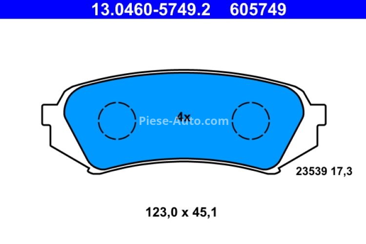 Set plăcuțe frână ATE, spate  , pentru: LEXUS LX; TOYOTA LAND CRUISER, LAND CRUISER 100 4.2D/4.7 01.98-03.08