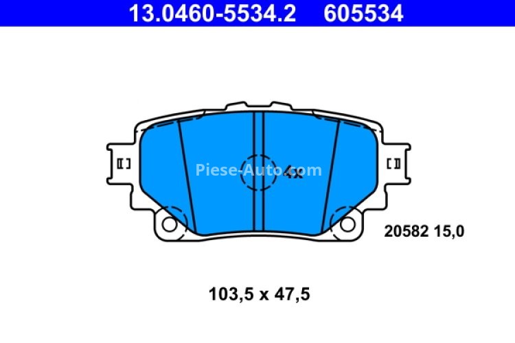 Set plăcuțe frână ATE, spate ,pentru: LEXUS UX; TOYOTA HIGHLANDER, RAV 4 V 2.0-Electric 12.18-