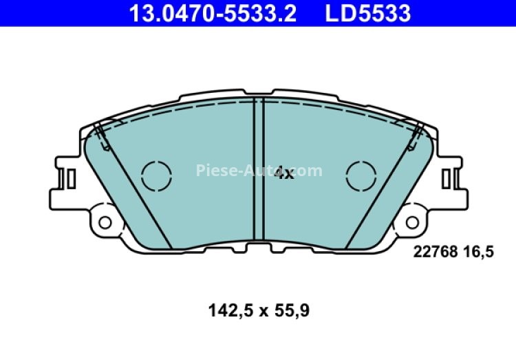 Set plăcuțe frână ceramice ATE, față , pentru: LEXUS UX; TOYOTA CAMRY, COROLLA CROSS, RAV 4 V 2.0-Electric 08.17-