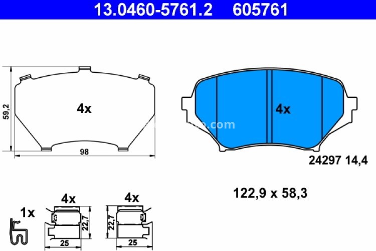 Set plăcuțe frână ATE, față , pentru: MAZDA MX-5 III 1.8/2.0 03.05-12.14