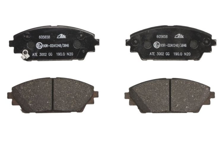 Set plăcuțe frână ATE, față (cu accesorii), pentru: MAZDA 3, 3/HATCHBACK, CX-3, CX-30 1.5-2.2D 07.13-