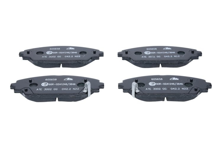 Set plăcuțe frână ATE, față (cu accesorii), pentru: MAZDA 3, 3/HATCHBACK, CX-3, CX-30 1.5-2.2D 07.13-