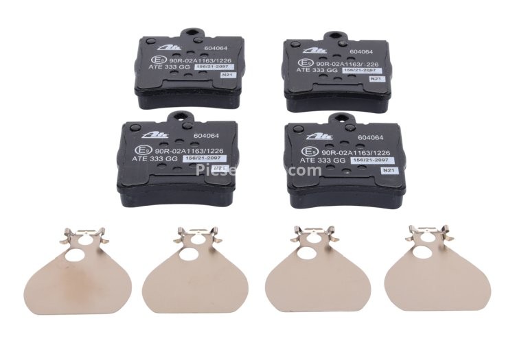 Set plăcuțe frână ATE, spate  (cu accesorii), pentru: MERCEDES C (CL203), C T-MODEL (S202), C (W202), C (W203), CLC (CL203), CLK (A208), CLK (A209), CLK (C208), CLK (C209) 1.6-3.2 06.95-06.11