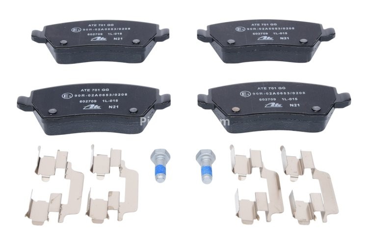 Set plăcuțe frână ATE, față (cu accesorii; cu șuruburi ghidare etrier), pentru: MERCEDES CITAN MIXTO (DOUBLE CABIN), CITAN (MPV), CITAN/MINIVAN (W415) 0.9-Electric 01.03-