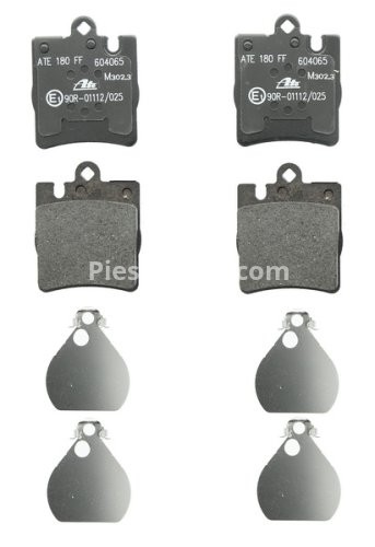 Set plăcuțe frână ATE, spate  (cu accesorii), pentru: MERCEDES C (CL203), C T-MODEL (S203), C (W203), CLC (CL203), CLK (A208), CLK (A209), CLK (C208), CLK (C209) 1.8-5.4 06.95-06.11