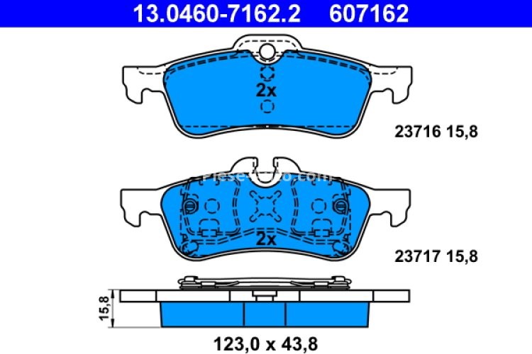 Set plăcuțe frână ATE, față , pentru:  MINI (R50, R53), (R52) 1.4D/1.6/3.8 09.87-07.08