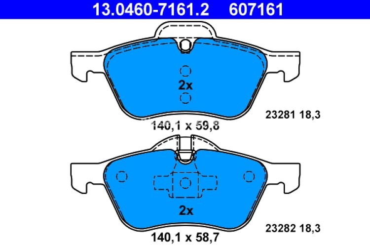 Set plăcuțe frână ATE, față , pentru: MINI (R50, R53), (R52) 1.4D/1.6 06.01-07.08