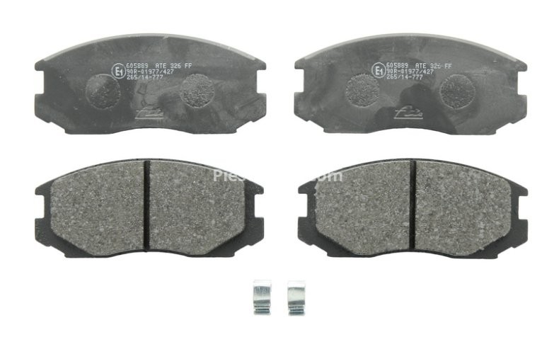 Set plăcuțe frână ATE, față , pentru: MITSUBISHI COLT V, LANCER VI, MIRAGE V, TREDIA 1.3-2.0 10.86-09.03