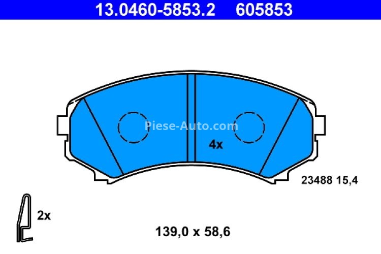 Set plăcuțe frână ATE, față , pentru: MITSUBISHI ECLIPSE III, ENDEAVOR, GRANDIS, PAJERO CLASSIC, PAJERO II, PAJERO III, PAJERO IV, PAJERO SPORT I, PAJERO SPORT II 2.0D-3.8 08.98-
