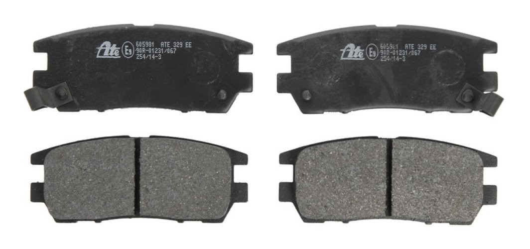 Set plăcuțe frână ATE, spate  , pentru: MITSUBISHI ECLIPSE III, L400, PAJERO I, PAJERO II 2.0-3.5 11.89-03.05