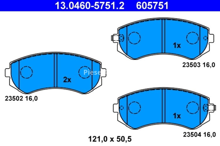 Set plăcuțe frână ATE, față , pentru: NISSAN PATROL GR V 2.8D-4.8 06.97-