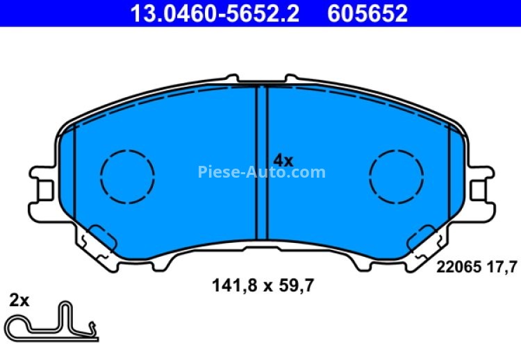Set plăcuțe frână ATE, față , pentru: NISSAN QASHQAI II 1.2-2.0 11.13-
