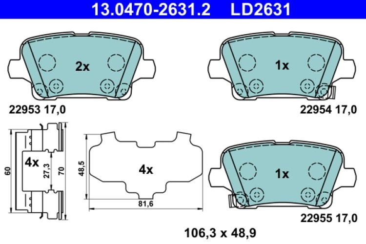 Set plăcuțe frână ATE din ceramică, spate , pentru: OPEL INSIGNIA B, INSIGNIA B COUNTRY, INSIGNIA B GRAND SPORT 1.5-2.0D 03.17-
