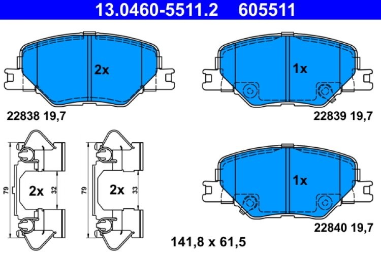 Set plăcuțe frână ATE, față , pentru: OPEL INSIGNIA B, INSIGNIA B COUNTRY, INSIGNIA B GRAND SPORT 1.5-2.0D 03.17-