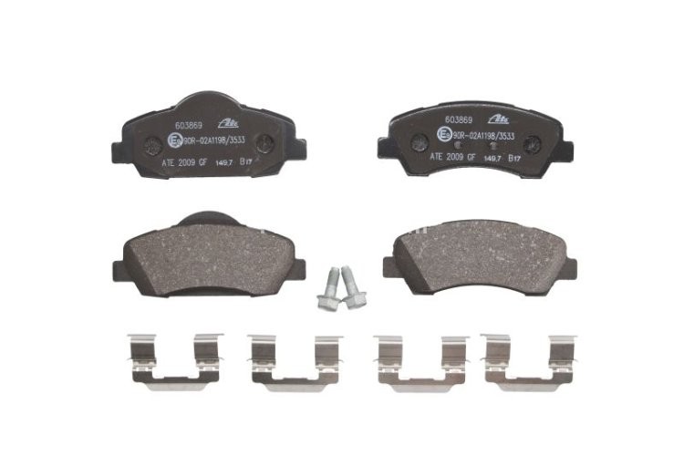 Set plăcuțe frână ATE, față , pentru: PEUGEOT 308 II, 308 II/KOMBI, 308/HATCHBACK 1.2-2.0D 09.13-06.21