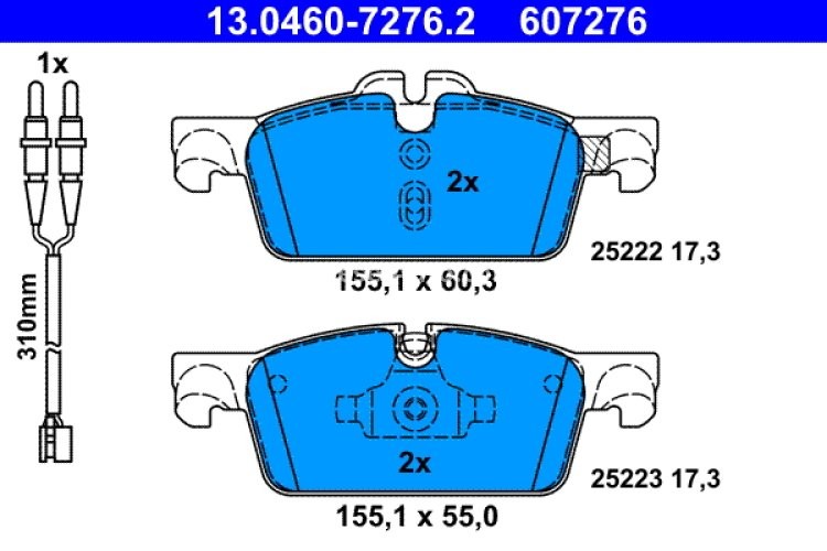 Set plăcuțe frână ATE, față , pentru: PEUGEOT 508 I, 508/KOMBI 1.6-2.2D 11.10-