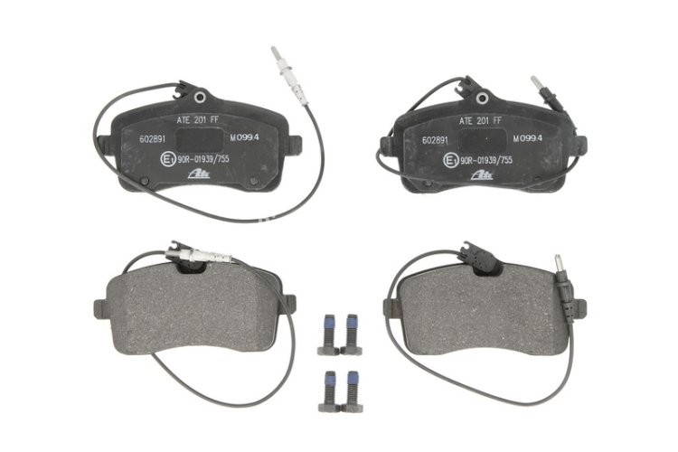 Set plăcuțe frână ATE, față (cu șuruburi ghidare etrier), pentru: PEUGEOT 407 1.6D-2.0D 03.04-02.11