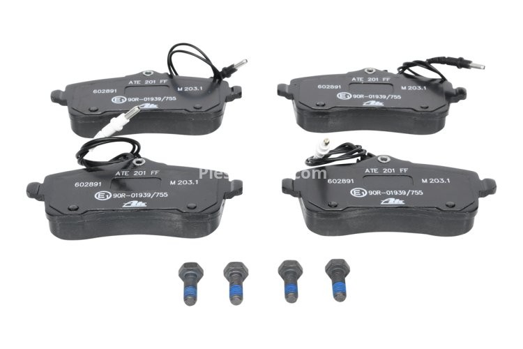 Set plăcuțe frână ATE, față (cu șuruburi ghidare etrier), pentru: PEUGEOT 407 1.6D-2.0D 03.04-02.11