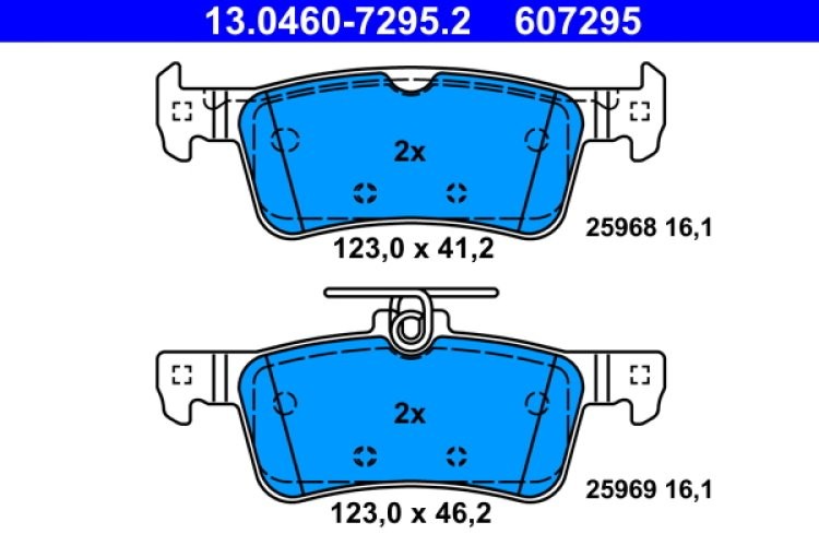 Set plăcuțe frână ATE, spate  , pentru: PEUGEOT 308 II, 308 II/KOMBI, 308/HATCHBACK 1.2-2.0D 09.13-06.21