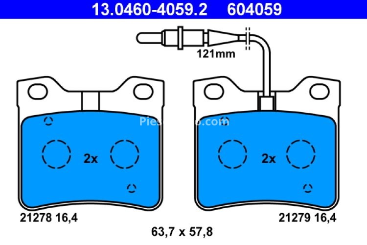 Set plăcuțe frână ATE, spate  , pentru: PEUGEOT 406, 607 1.8-3.0 11.95-08.05