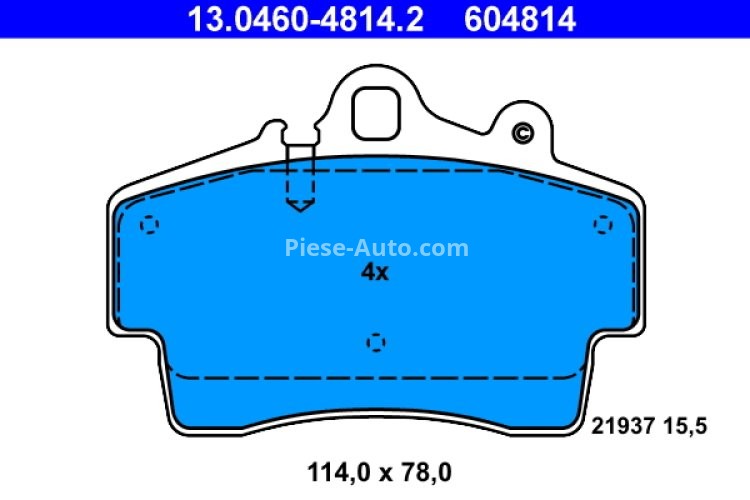 Set plăcuțe frână ATE, față , pentru: PORSCHE BOXSTER 2.5/2.7 09.96-12.04
