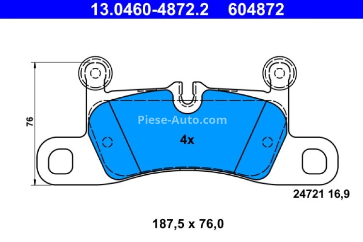 Set plăcuțe frână ATE, spate  , pentru: PORSCHE CAYENNE; VW TOUAREG 2.9-4.8 01.10-
