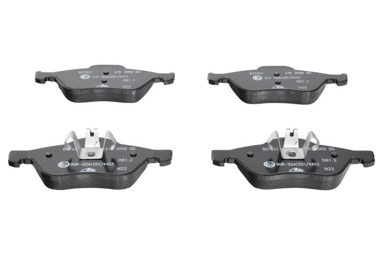 Set plăcuțe frână ATE, față , pentru: RENAULT CLIO III, MEGANE II, MEGANE II/KOMBI, SCENIC II 1.4-2.0D 09.02-