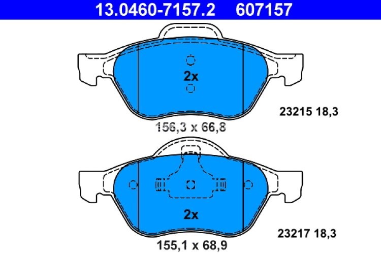 Set plăcuțe frână ATE, față , pentru: RENAULT LAGUNA II 1.6-2.0 03.01-12.07
