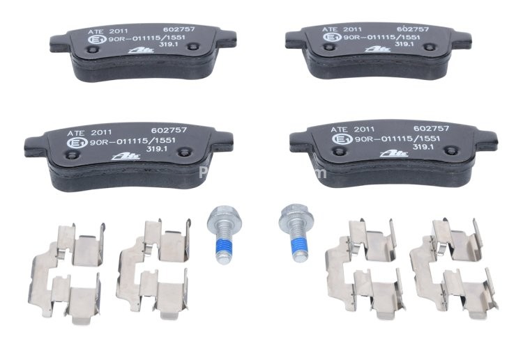 Set plăcuțe frână ATE, spate  , pentru: RENAULT CLIO V, FLUENCE, GRAND SCENIC III, MEGANE, MEGANE III, MEGANE IV, SCENIC III 1.0-Electric 11.08-