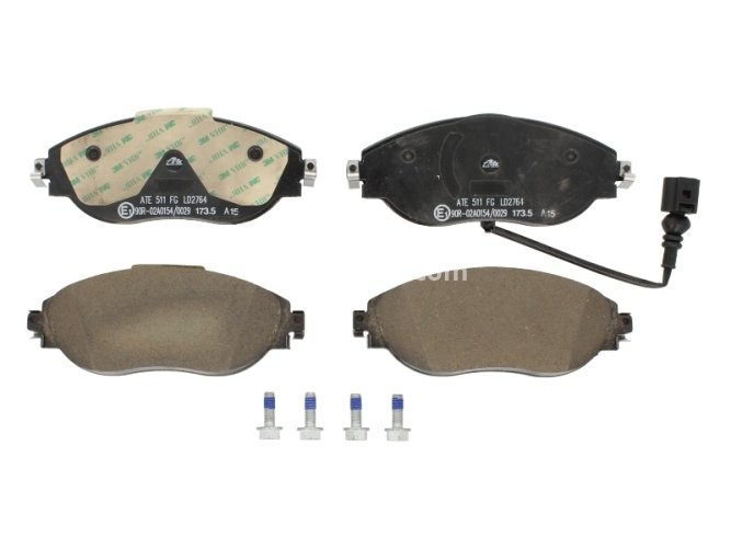 Set plăcuțe frână ATE din ceramică, față (cu șuruburi ghidare etrier), pentru: SEAT ALHAMBRA, LEON, LEON SC, LEON ST, LEON/HATCHBACK, TARRACO; VW ARTEON 1.4-3.6 02.08-