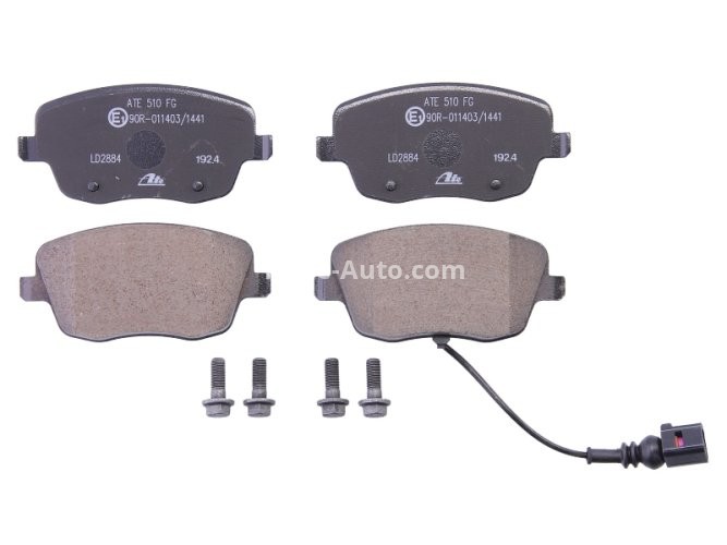 Set plăcuțe frână ATE din ceramică, față (cu șuruburi ghidare etrier), pentru: SEAT CORDOBA, IBIZA III; SKODA FABIA I, FABIA I PRAKTIK, FABIA II, ROOMSTER 1.0-2.0 12.95-