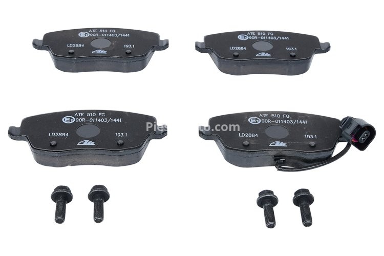 Set plăcuțe frână ATE din ceramică, față (cu șuruburi ghidare etrier), pentru: SEAT CORDOBA, IBIZA III; SKODA FABIA I, FABIA I PRAKTIK, FABIA II, ROOMSTER 1.0-2.0 12.95-