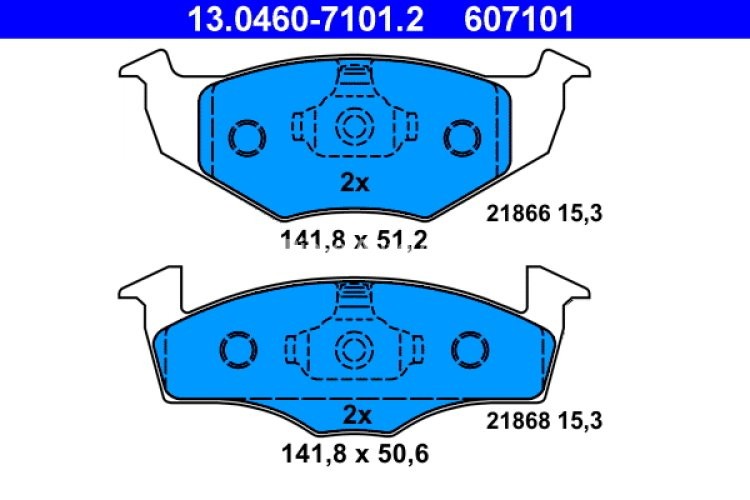 Set plăcuțe frână ATE, față , pentru: SEAT CORDOBA, CORDOBA VARIO, CORDOBA VARIO/KOMBI, IBIZA II, TOLEDO I; VW GOLF III, POLO, POLO III CLASSIC, POLO/KOMBI, VENTO 1.0-Electric 05.91-12.02