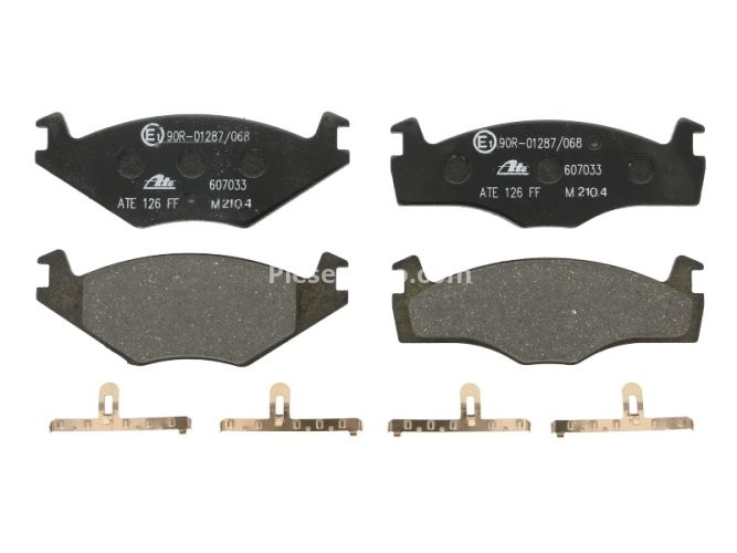 Set plăcuțe frână ATE, față , pentru: SEAT CORDOBA, CORDOBA VARIO, IBIZA II; VW GOLF I, GOLF II, JETTA I, JETTA II, PASSAT B1, PASSAT B2, POLO, SANTANA, SCIROCCO 1.3-2.2 08.75-12.02