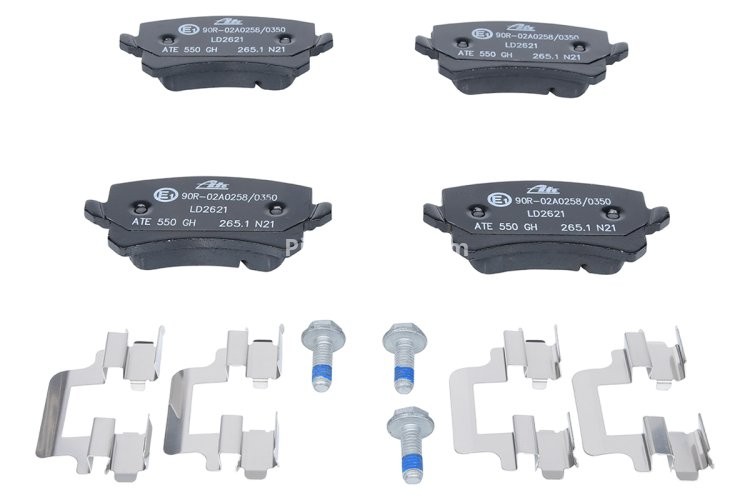 Set plăcuțe frână ATE din ceramică, spate (pentru discuri ventilate), pentru: SKODA OCTAVIA III; VW CC B7, GOLF VI, PASSAT ALLTRACK B7, PASSAT B6, PASSAT B7, PASSAT B7/KOMBI 1.0-Electric 03.05-