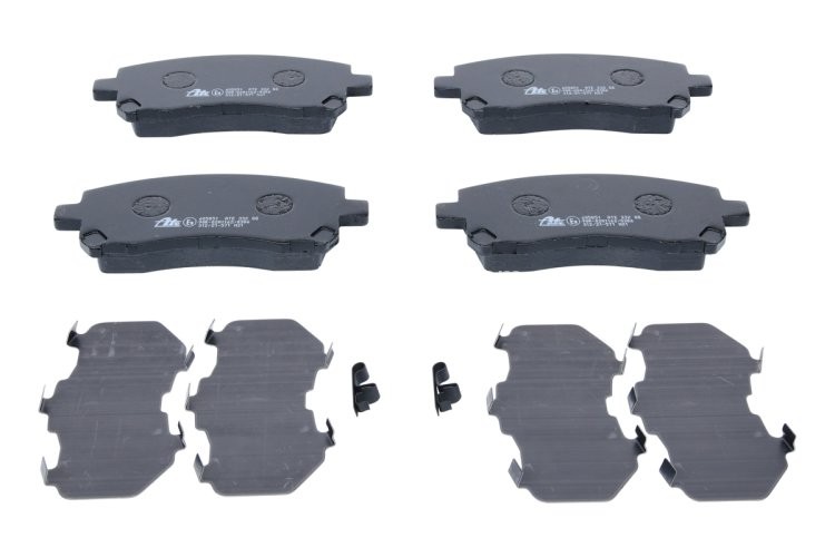 Set plăcuțe frână ATE, față (cu un tampon de amortizare), pentru: SUBARU FORESTER, IMPREZA, LEGACY II, LEGACY III, LEGACY OUTBACK, OUTBACK 1.6-3.0 02.94-09.09