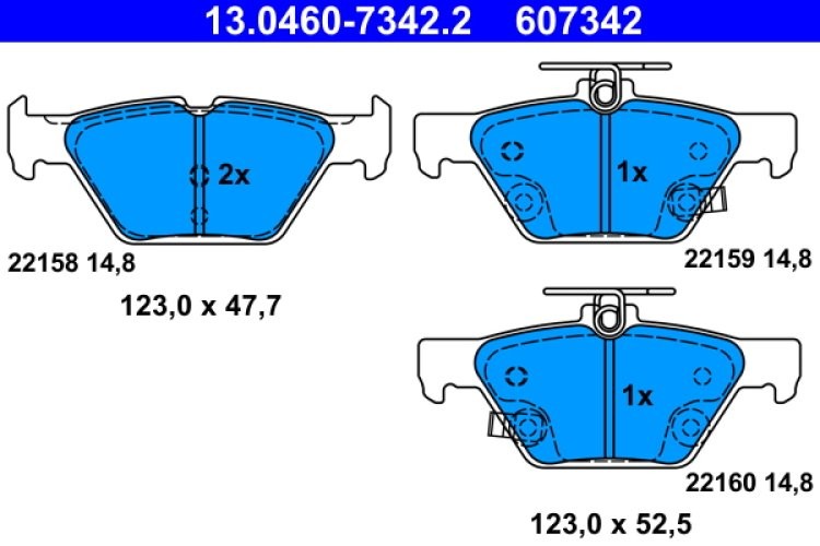 Set plăcuțe frână ATE, spate  , pentru: SUBARU FORESTER, IMPREZA, LEGACY VI, LEVORG, OUTBACK, XV 1.6-3.6 10.14-