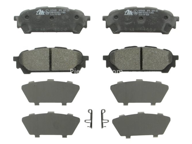 Set plăcuțe frână ATE, spate  (cu un tampon de amortizare), pentru: SUBARU FORESTER, IMPREZA 1.5-2.5 12.00-06.09