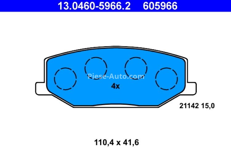 Set plăcuțe frână ATE, față , pentru: SUZUKI JIMNY, SAMURAI, SJ413 1.0/1.3 09.84-