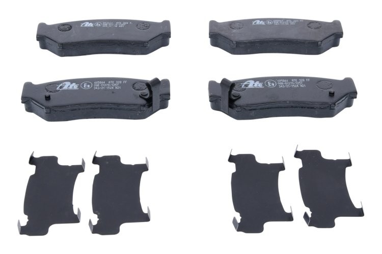Set plăcuțe frână ATE, față (cu un tampon de amortizare), pentru: SUZUKI GRAND VITARA I, JIMNY 1.5D/1.6/2.0 03.98-