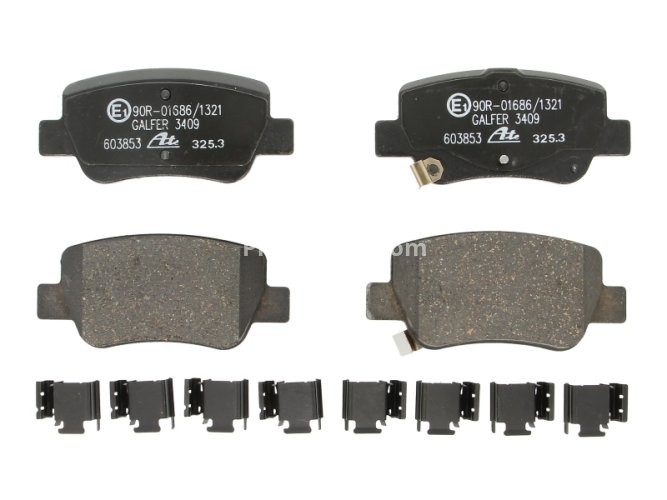 Set plăcuțe frână ATE, spate  (cu accesorii), pentru: TOYOTA AVENSIS 1.6-2.2D 11.08-10.18