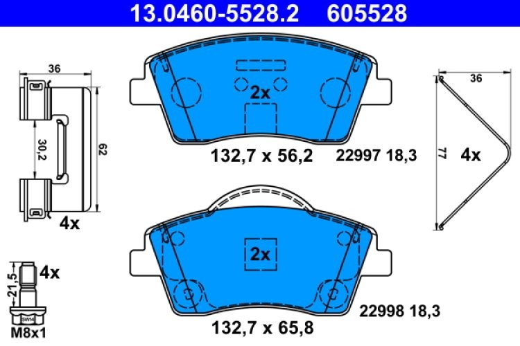 Set plăcuțe frână ATE, față ,pentru: VOLVO XC40 1.5-Electric 10.17-