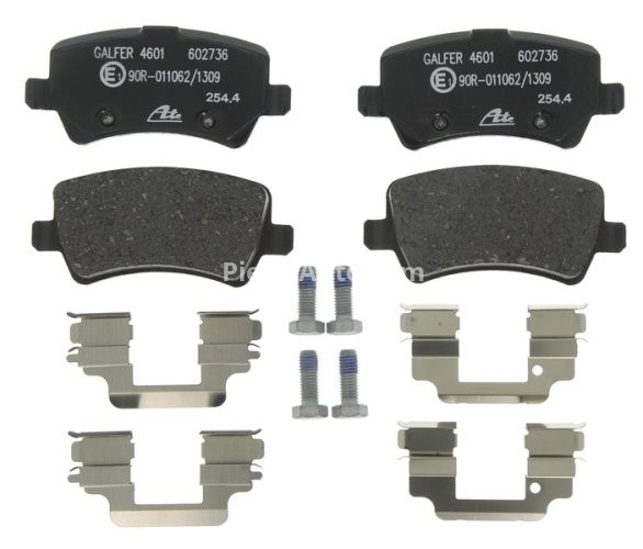 Set plăcuțe frână ATE, spate  (cu accesorii; cu șuruburi ghidare etrier), pentru: VOLVO S60 II, S80 II, V60 I, V70 III, V70 III/KOMBI, XC60 I, XC70 II 1.5-4.4 03.06-12.18