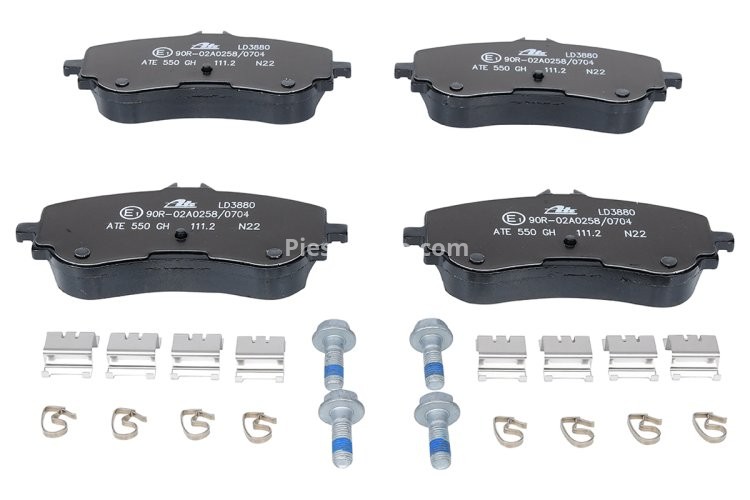 Set plăcuțe frână ATE din ceramică, spate , pentru: VW AMAROK, CRAFTER, GRAND CALIFORNIA CAMPER 2.0-Electric 09.10-
