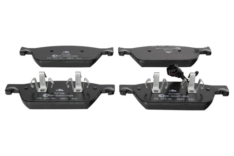 Set plăcuțe frână ATE, față , pentru: VW CALIFORNIA T5 CAMPER, CALIFORNIA T6 CAMPER, MULTIVAN T5, MULTIVAN T6, TRANSPORTER T5, TRANSPORTER T6, TRANSPORTER T6 / CARAVELLE T6 1.9D-Electric 04.03-