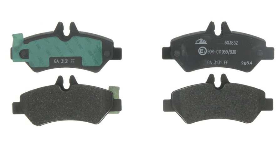 Set plăcuțe frână ATE, spate  (cu șuruburi ghidare etrier), pentru: VW CRAFTER 30-35, CRAFTER 30-50 2.0D/2.5D 04.06-12.16