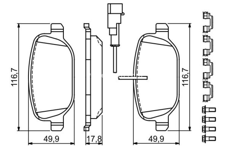 Set plăcuțe frână spate , BOSCH, pentru: ALFA ROMEO 4C, 4C SPIDER 1.8 03.13-12.20