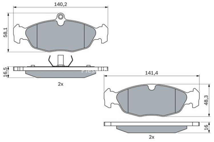 Set plăcuțe frână față , BOSCH, pentru: CHEVROLET CELTA, CORSA, LANOS; DAEWOO LANOS, NEXIA; OPEL ASTRA F, ASTRA F CLASSIC, ASTRA F/KOMBI, COMBO/MINIVAN, CORSA A, CORSA A TR 1.0-1.8 09.82-